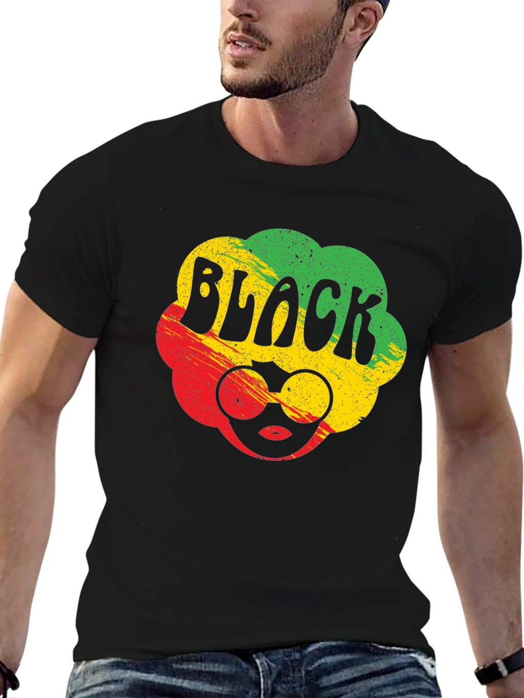 Black Pride Rasta T-Shirt - Afro Sunglasses Tee