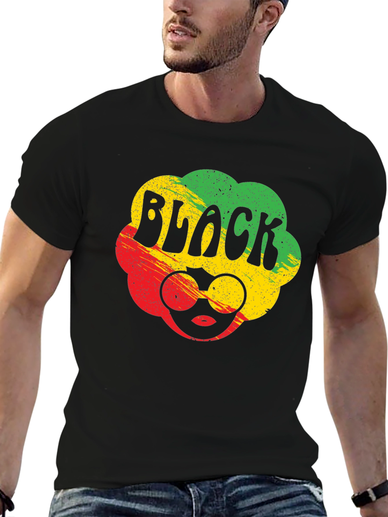 Black Pride Rasta T-Shirt - Afro Sunglasses Tee