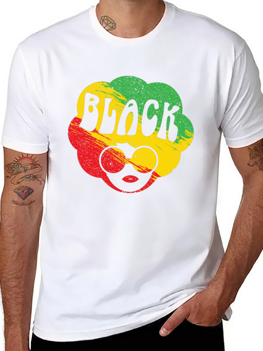 Black Pride Rasta T-Shirt - Afro Sunglasses Tee