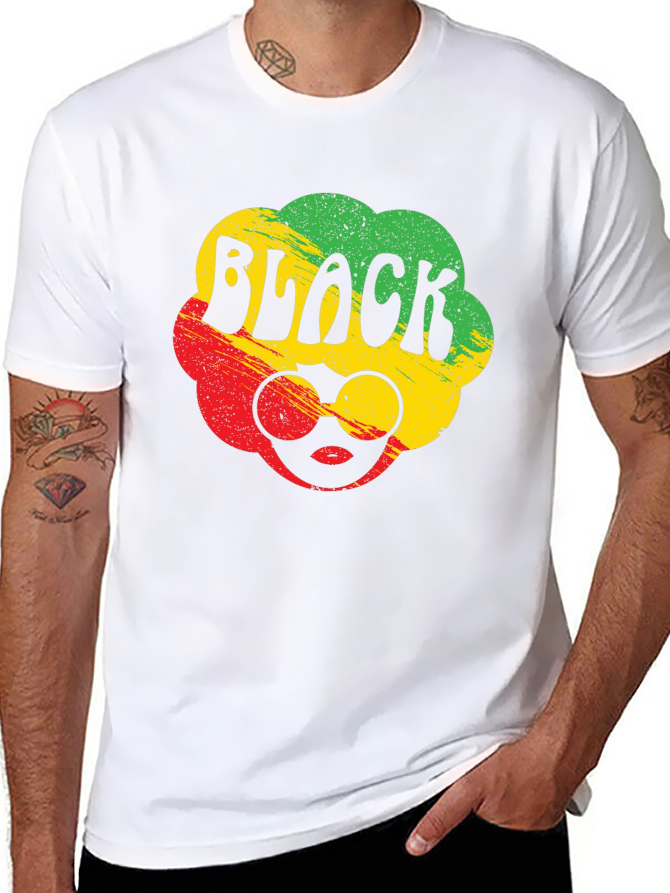 Black Pride Rasta T-Shirt - Afro Sunglasses Tee