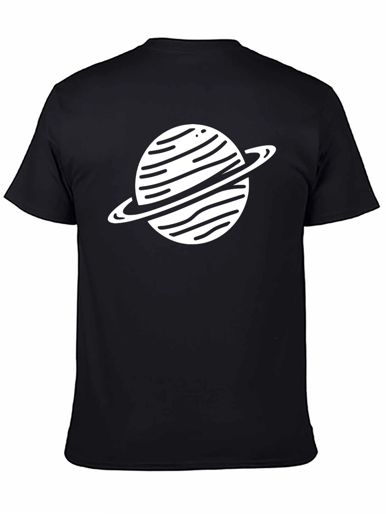 Saturn Graphic Black T-Shirt - Mens Space Tee