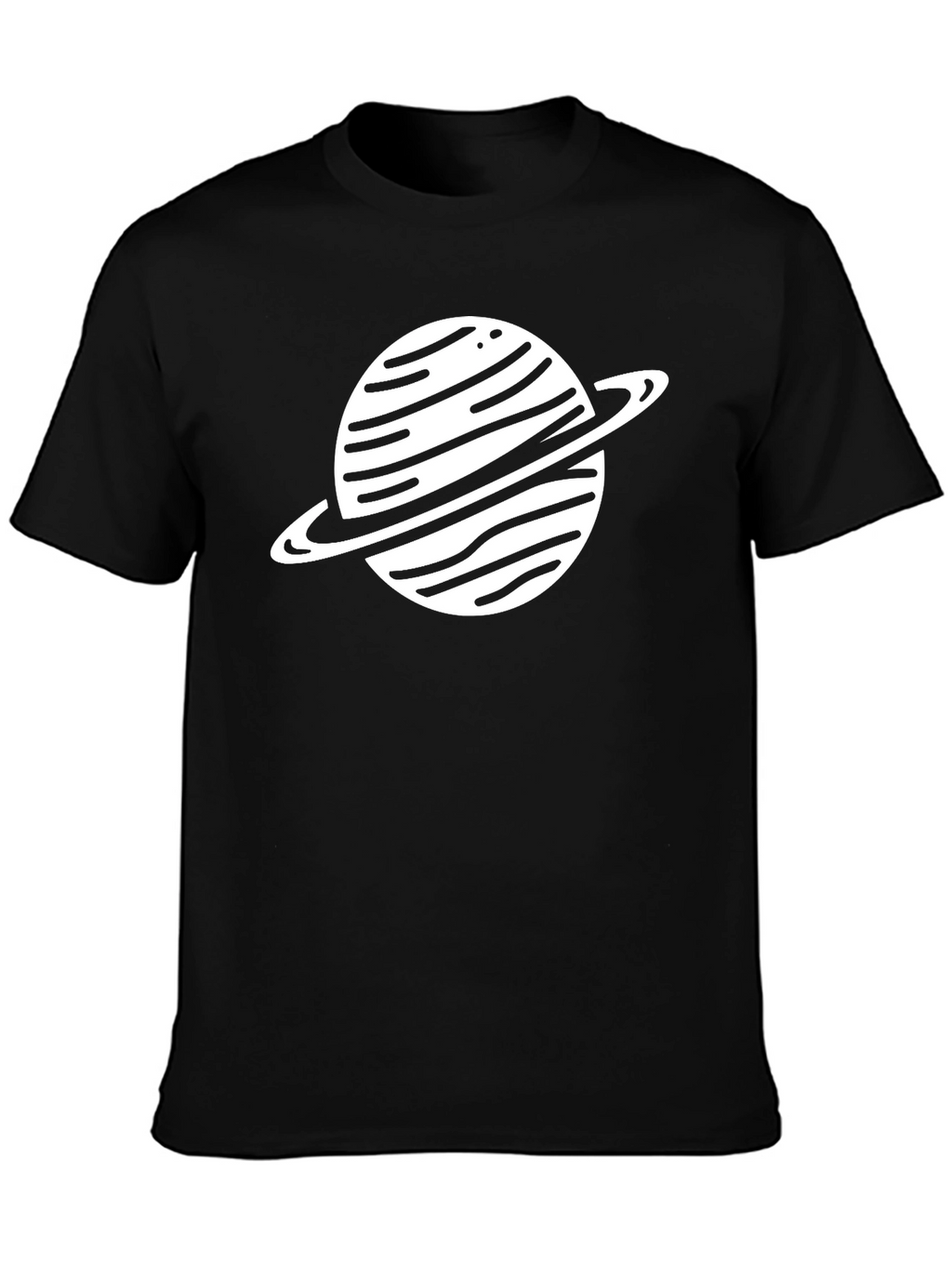 Saturn Graphic Black T-Shirt - Mens Space Tee