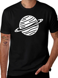 Saturn Graphic Black T-Shirt - Mens Space Tee
