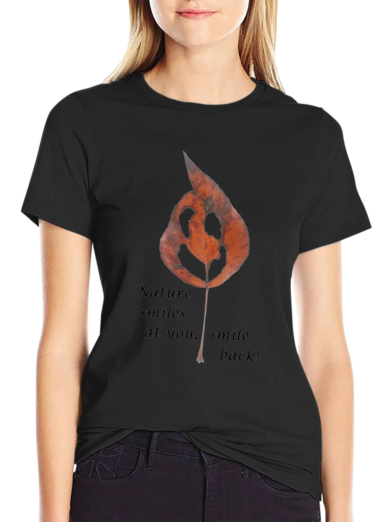 Nature Smiles Graphic Tee - Black