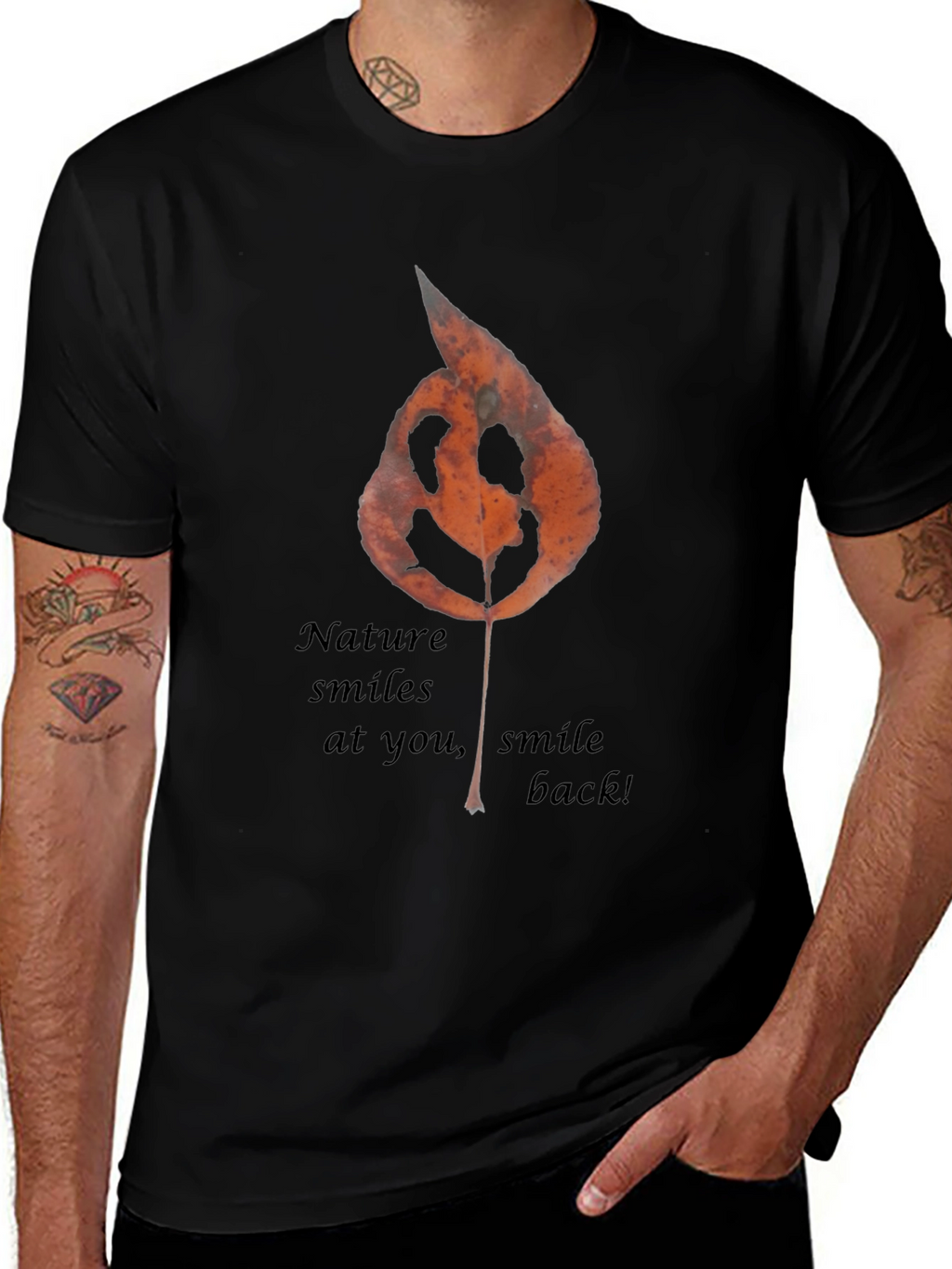 Nature Smiles Graphic Tee - Black