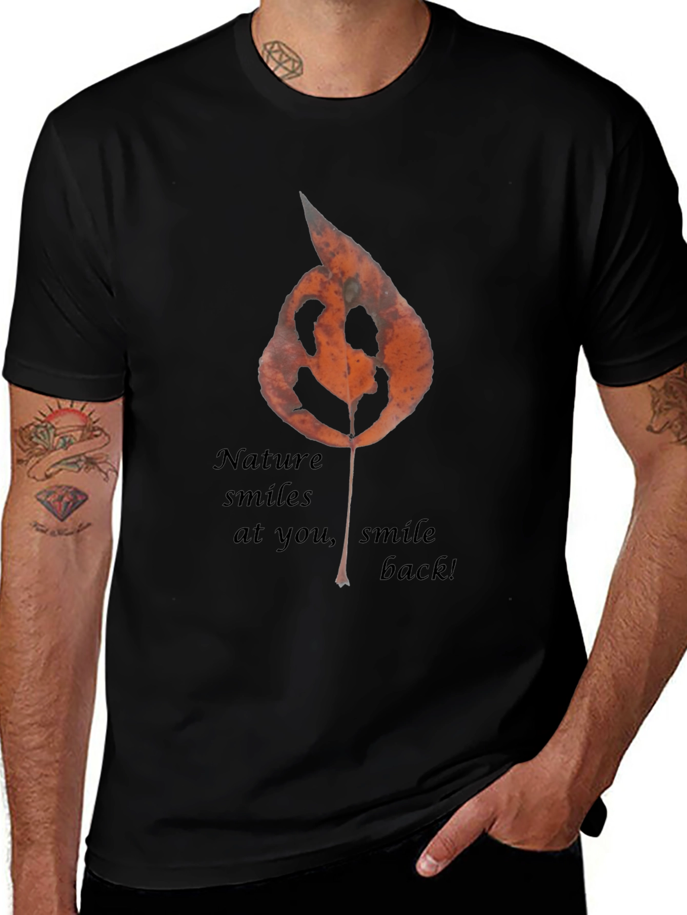 Nature Smiles Graphic Tee - Black
