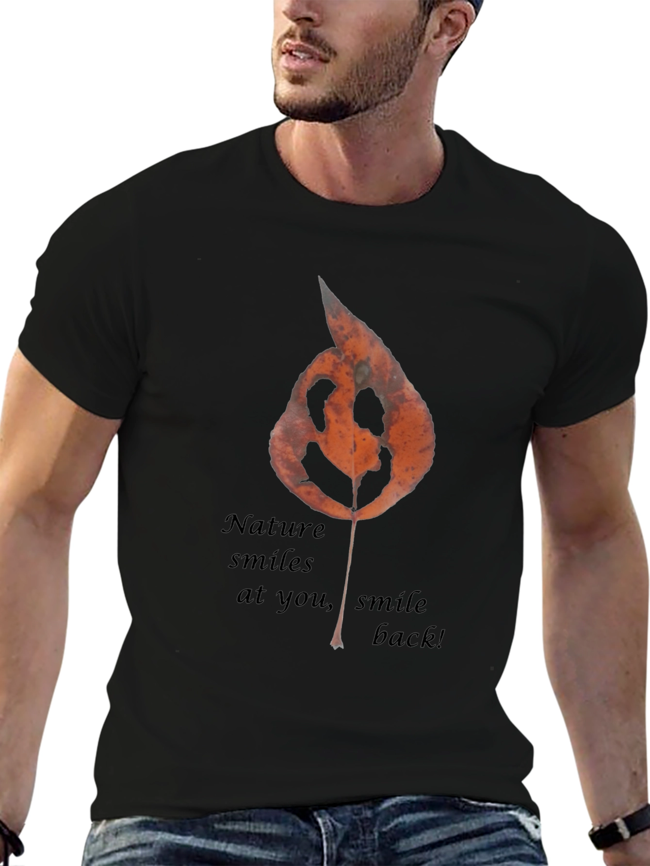 Nature Smiles Graphic Tee - Black