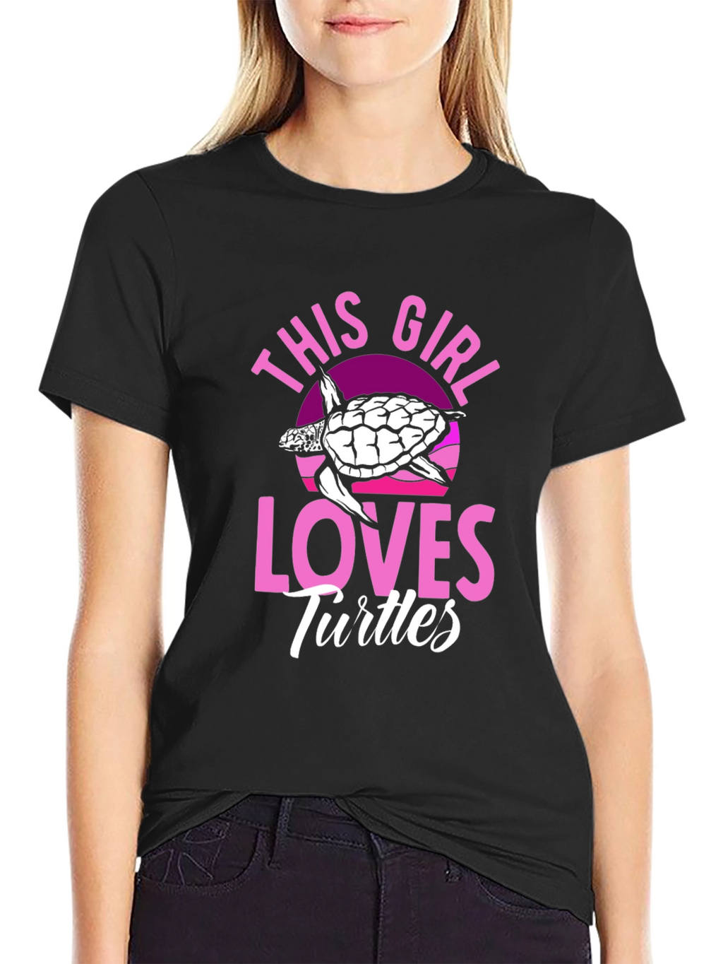 This Girl Loves Turtles T-Shirt - Black