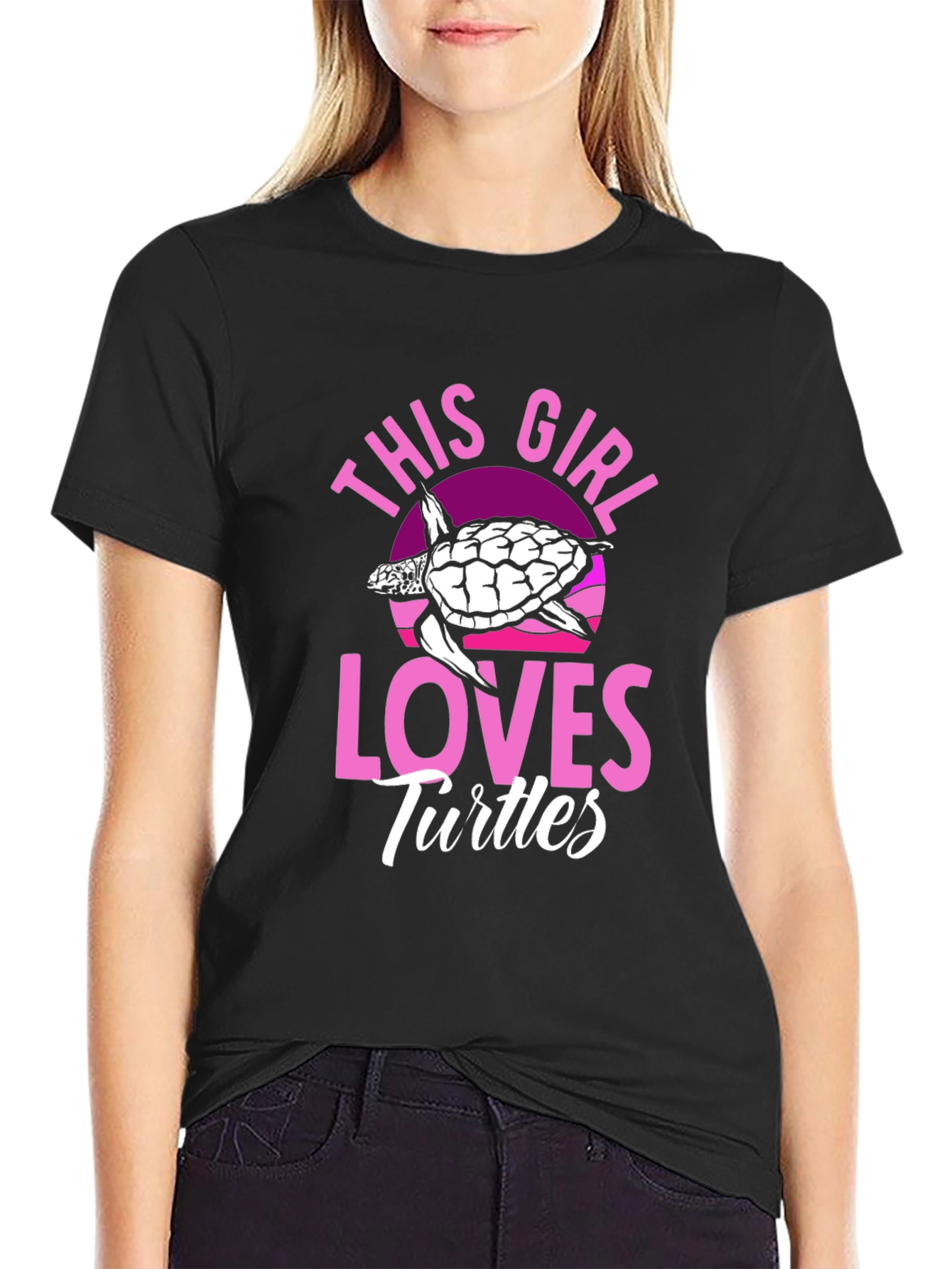This Girl Loves Turtles T-Shirt - Black