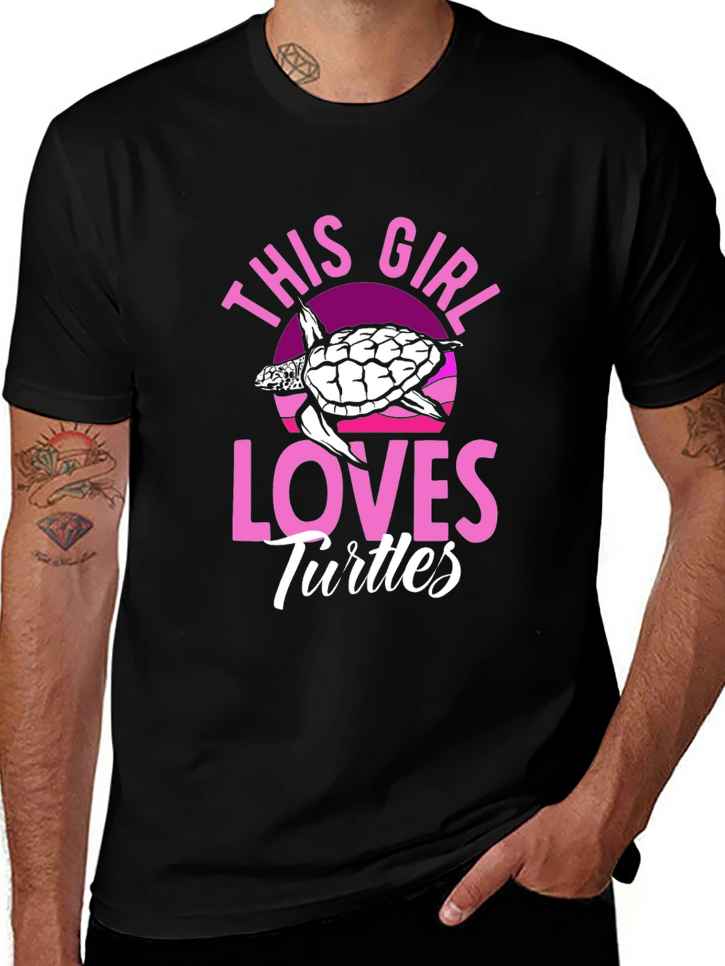 This Girl Loves Turtles T-Shirt - Black