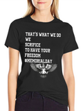 Memorial Day Eagle Graphic Black T-Shirt