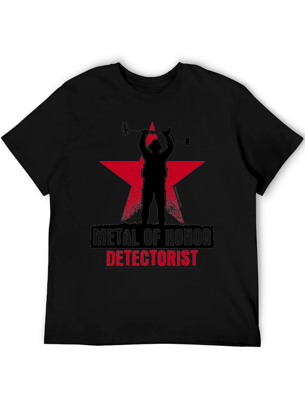 Metal Detectorist Honor T-Shirt Black Star Design