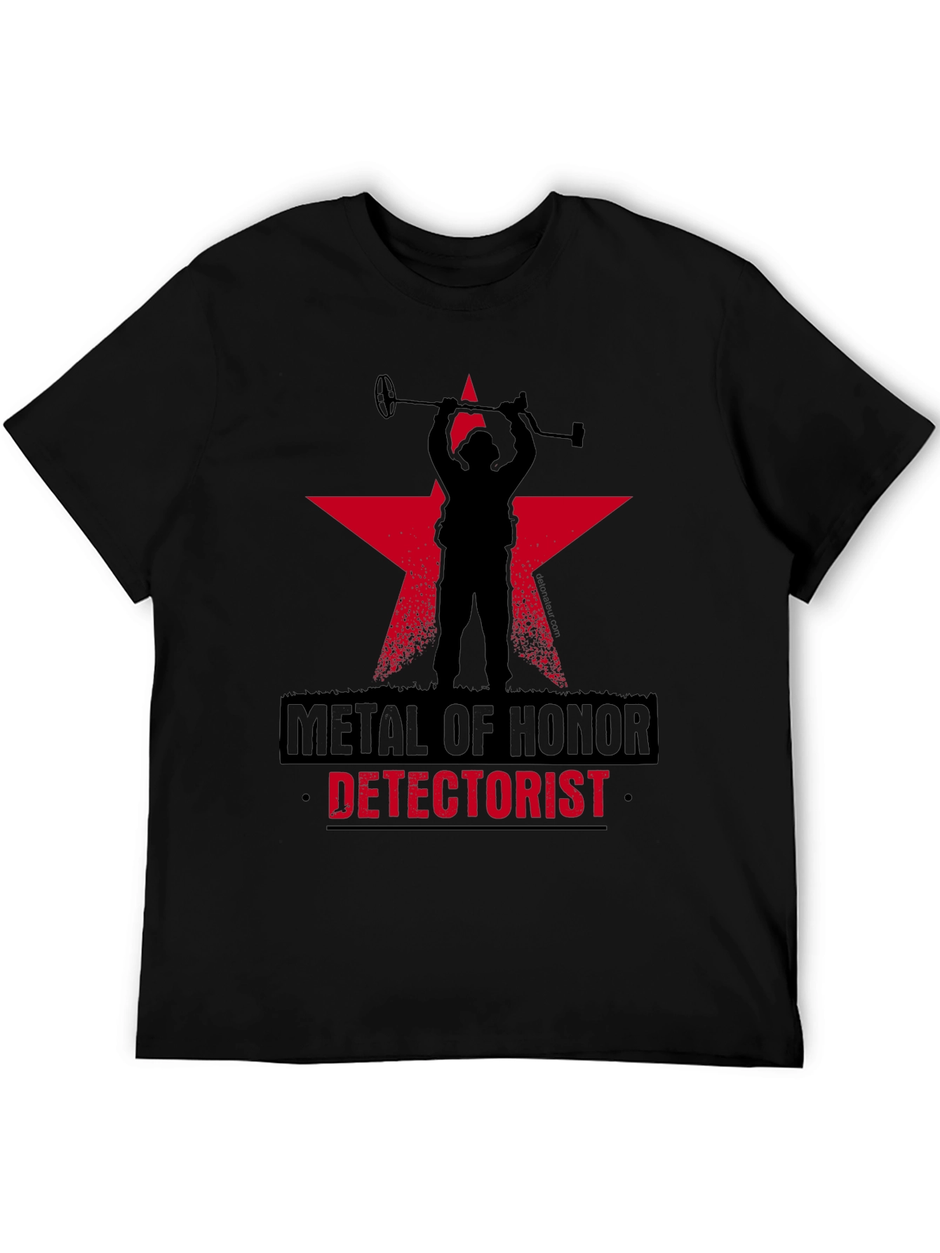 Metal Detectorist Honor T-Shirt Black Star Design
