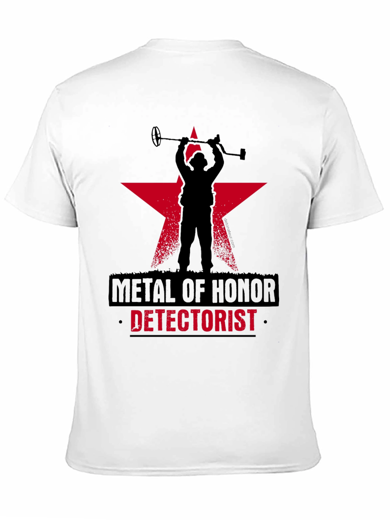 Metal Detectorist Honor T-Shirt Black Star Design