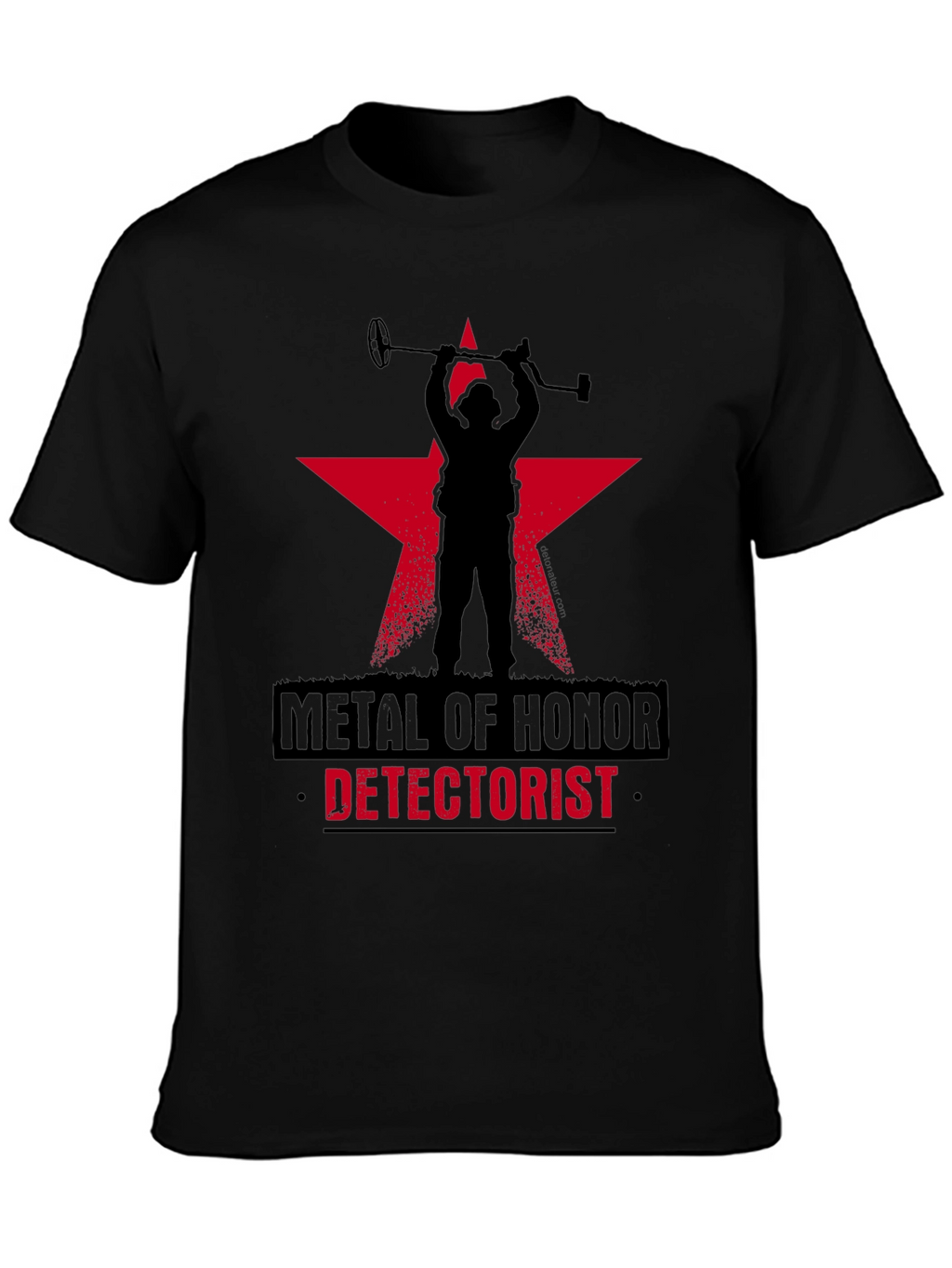 Metal Detectorist Honor T-Shirt Black Star Design
