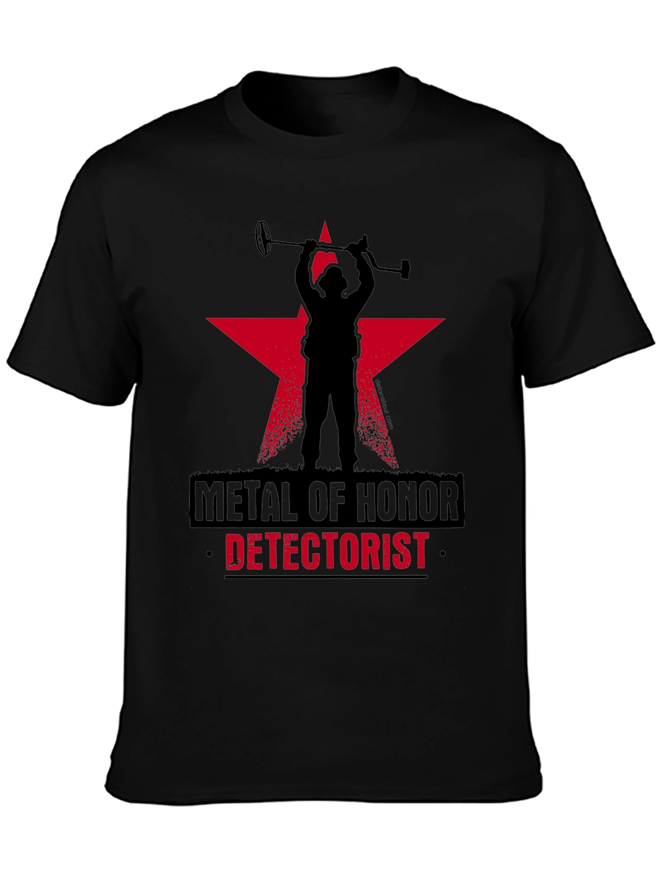 Metal Detectorist Honor T-Shirt Black Star Design