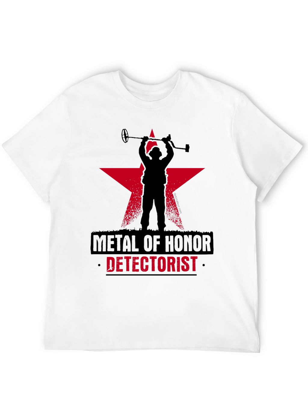 Metal Detectorist Honor T-Shirt Black Star Design