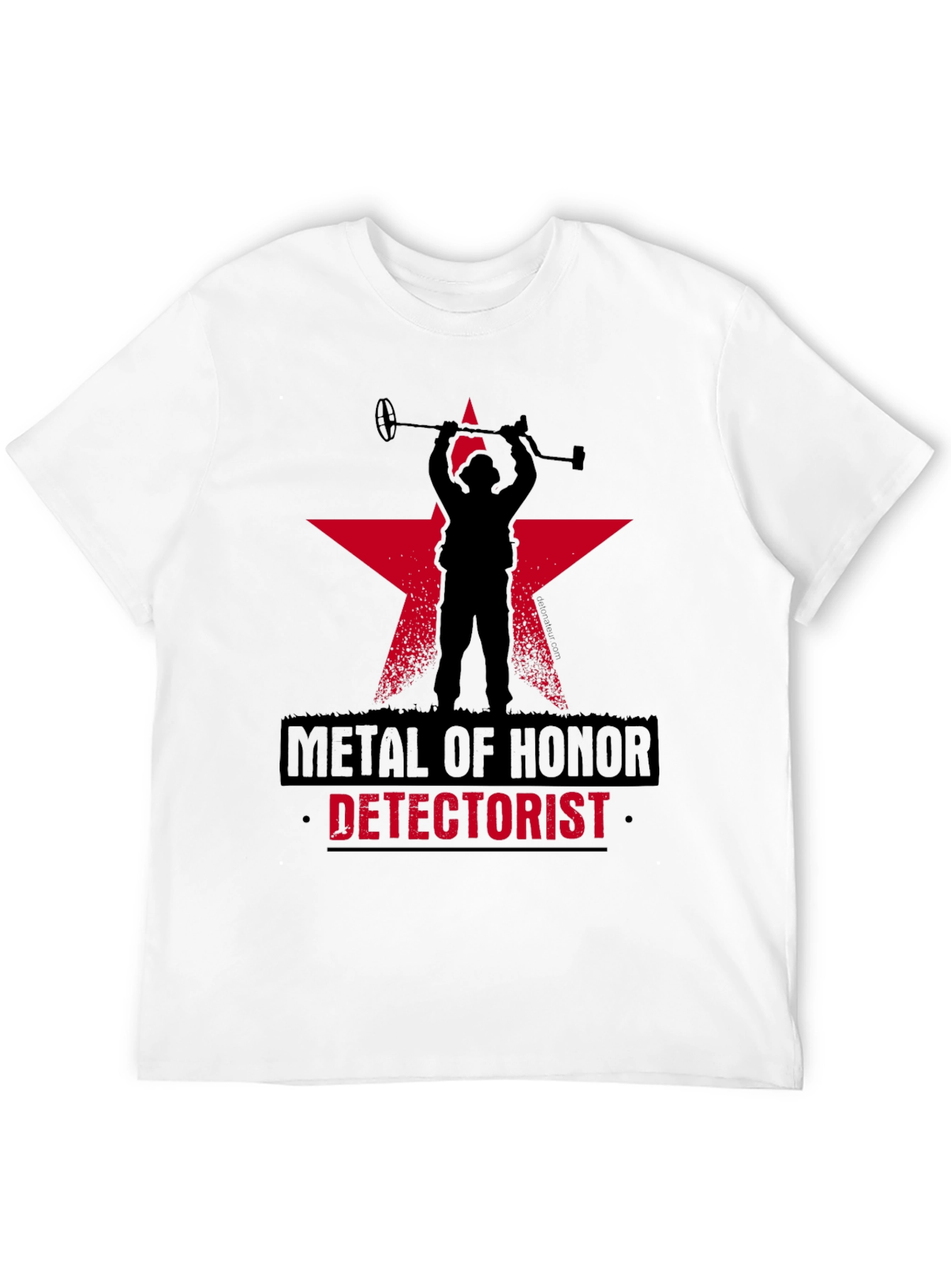 Metal Detectorist Honor T-Shirt Black Star Design