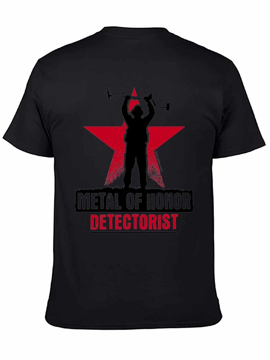 Metal Detectorist Honor T-Shirt Black Star Design