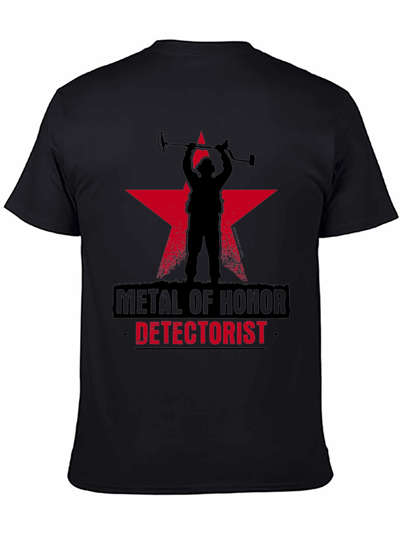 Metal Detectorist Honor T-Shirt Black Star Design