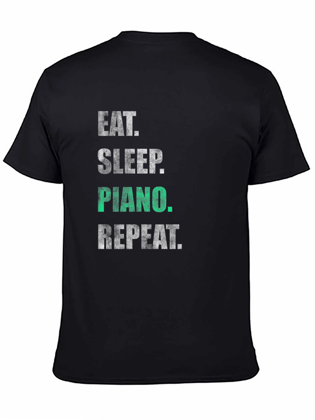 Eat Sleep Piano Repeat Black Graphic T-Shirt