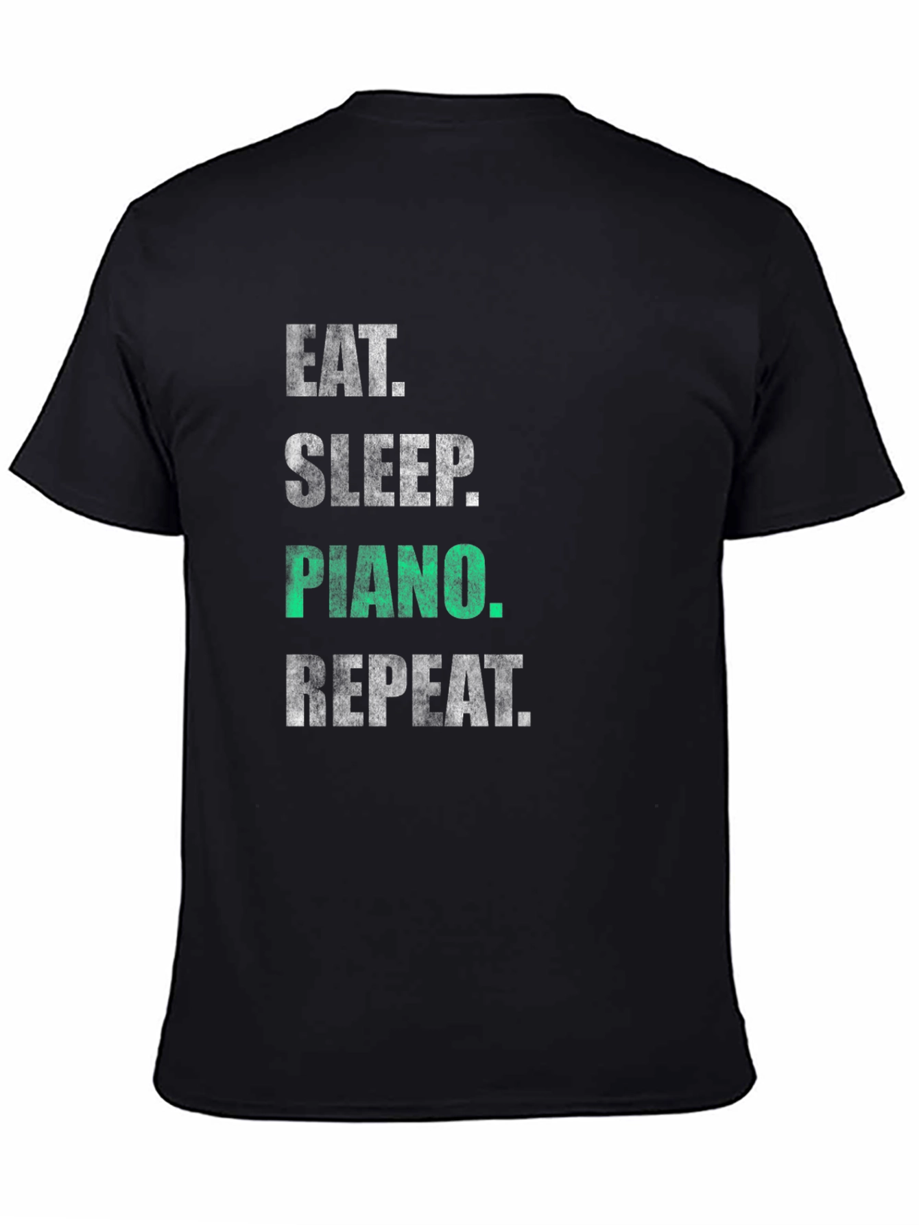 Eat Sleep Piano Repeat Black Graphic T-Shirt