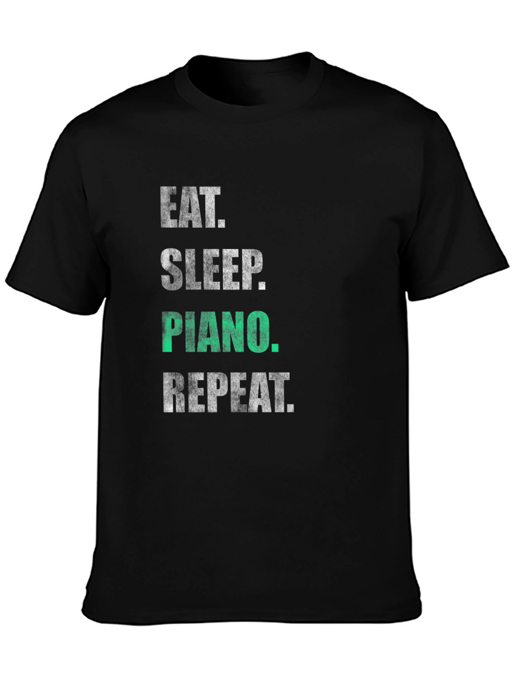 Eat Sleep Piano Repeat Black Graphic T-Shirt