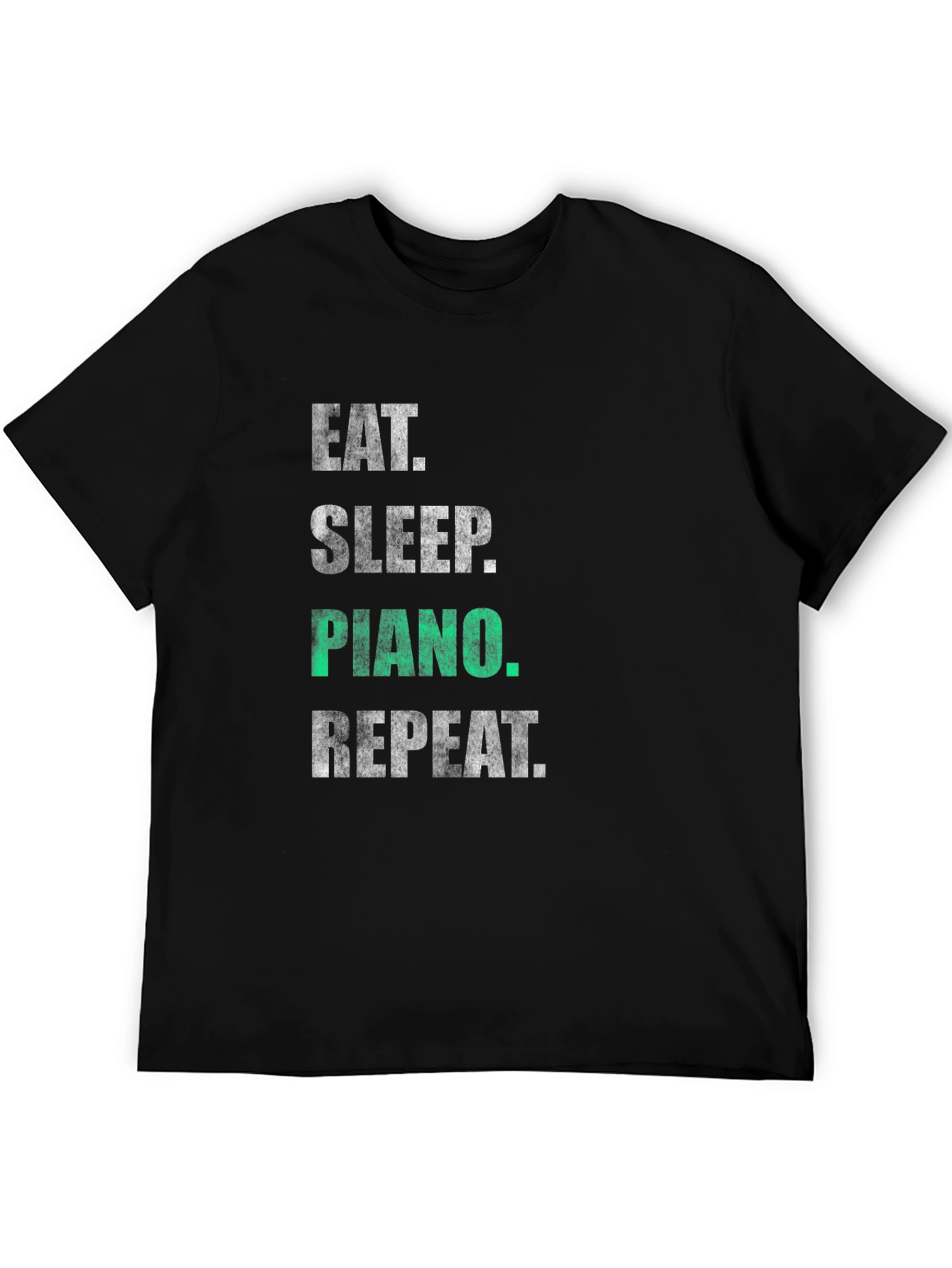 Eat Sleep Piano Repeat Black Graphic T-Shirt