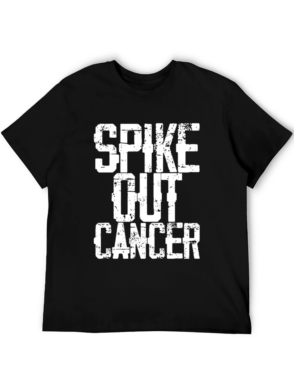 Spike Out Cancer Graphic T-Shirt - Black