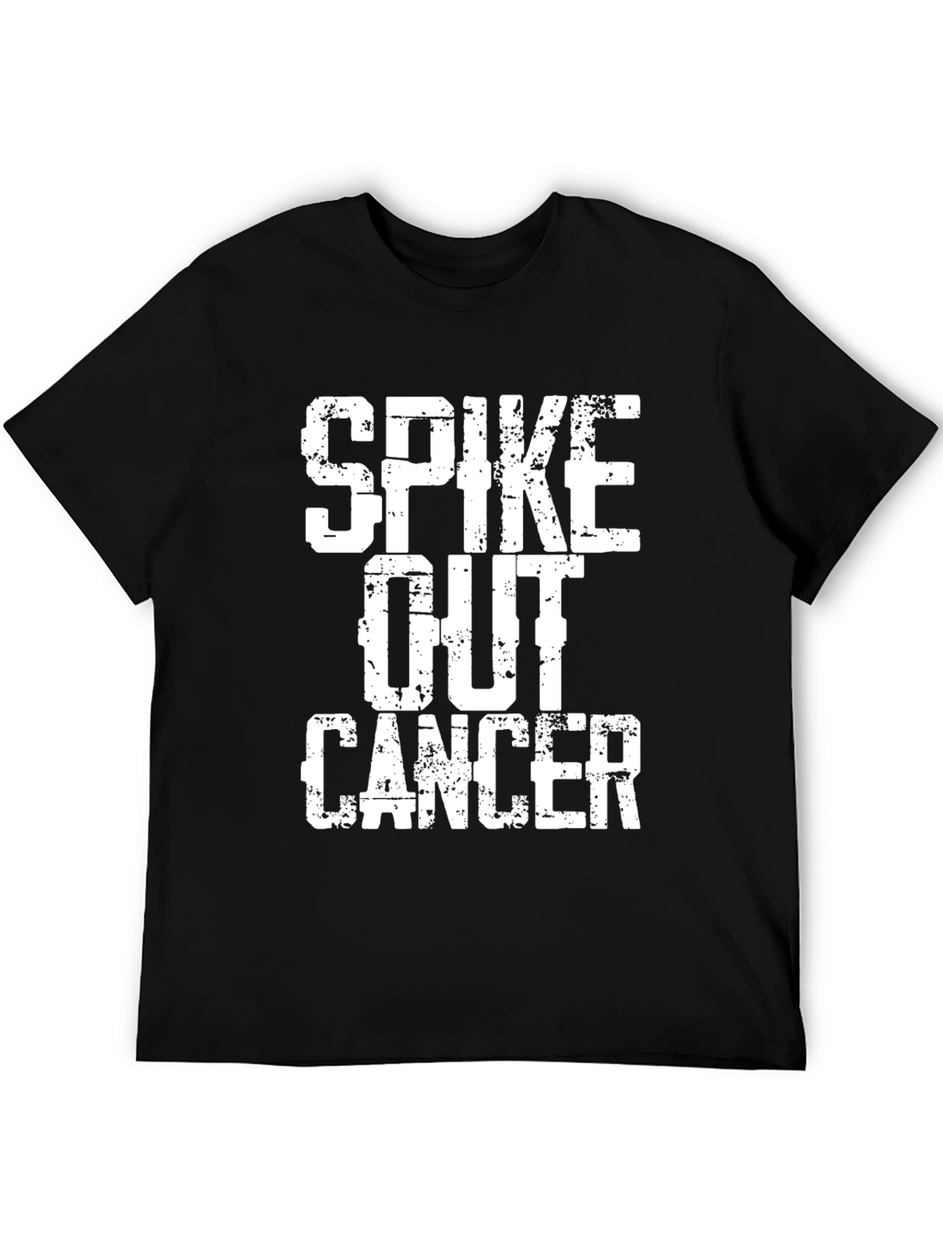 Spike Out Cancer Graphic T-Shirt - Black