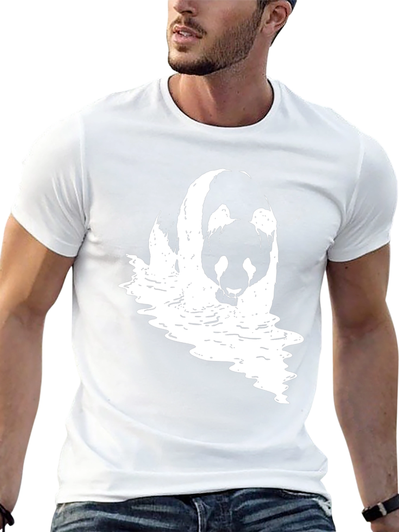Panda Waves Black T-Shirt