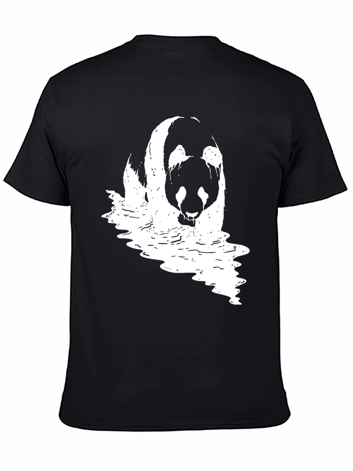 Panda Waves Black T-Shirt