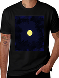 Night Sky Moon T-Shirt - Mens Black Tee