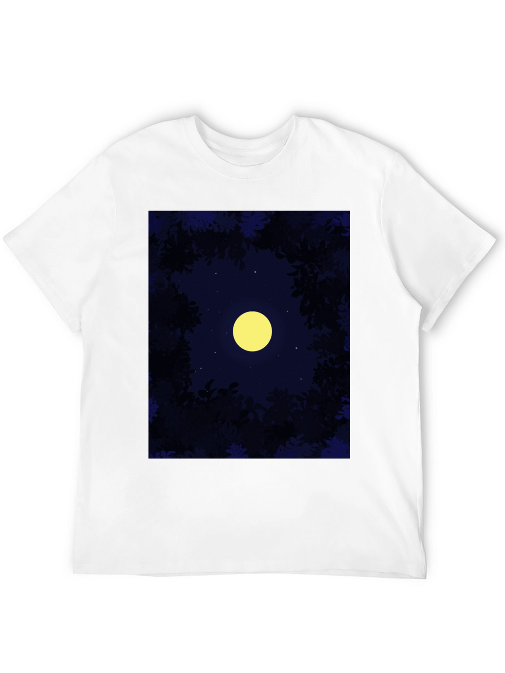 Night Sky Moon T-Shirt - Mens Black Tee
