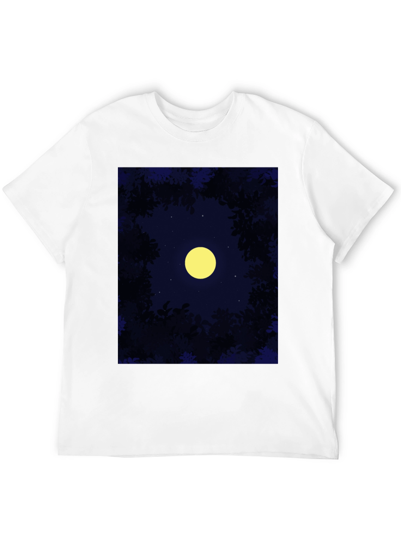 Night Sky Moon T-Shirt - Mens Black Tee