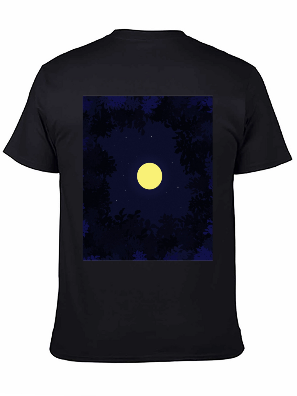 Night Sky Moon T-Shirt - Mens Black Tee