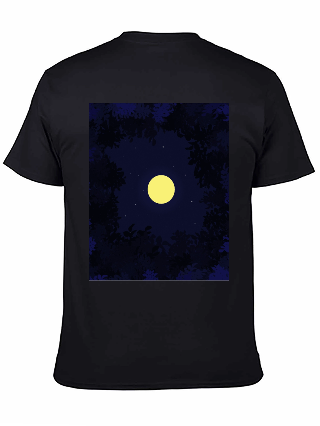 Night Sky Moon T-Shirt - Mens Black Tee