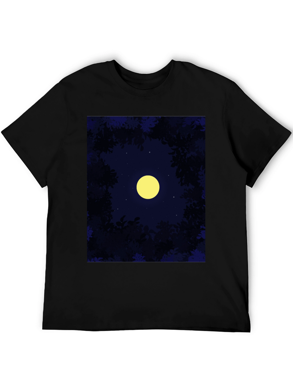 Night Sky Moon T-Shirt - Mens Black Tee