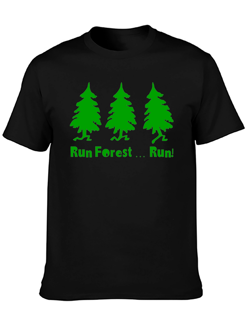 Run Forest Run T-Shirt - Black Cotton Tee