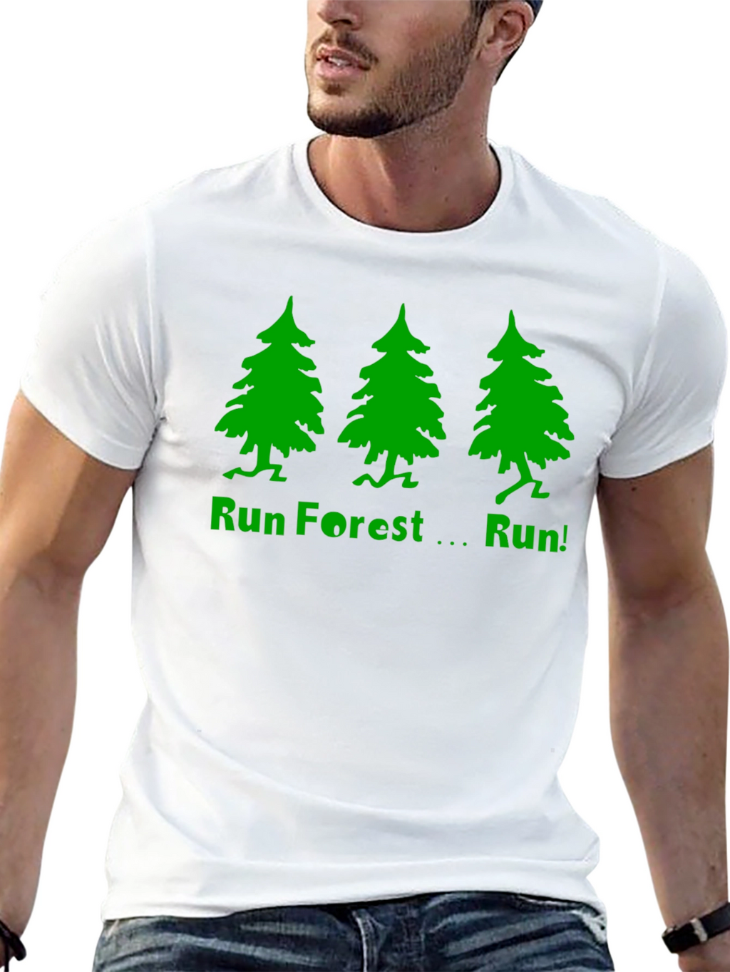 Run Forest Run T-Shirt - Black Cotton Tee