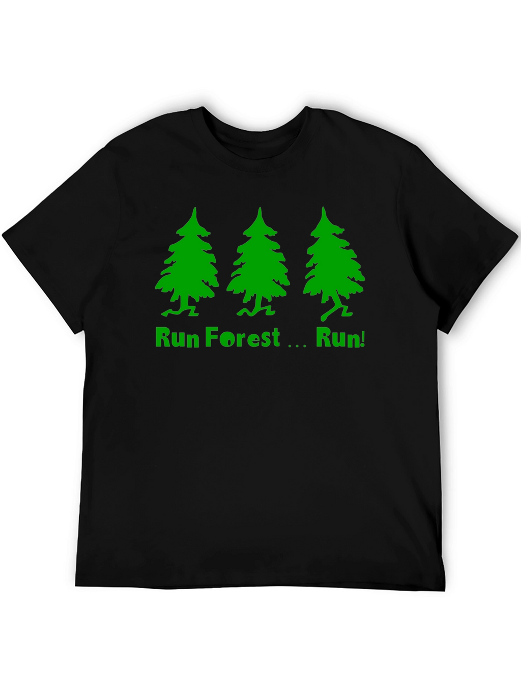 Run Forest Run T-Shirt - Black Cotton Tee
