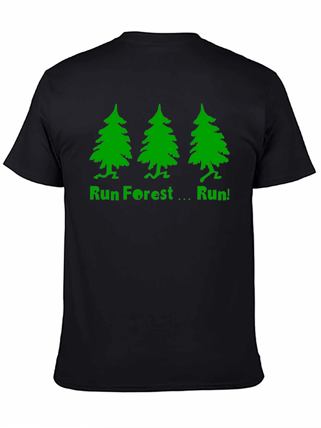 Run Forest Run T-Shirt - Black Cotton Tee