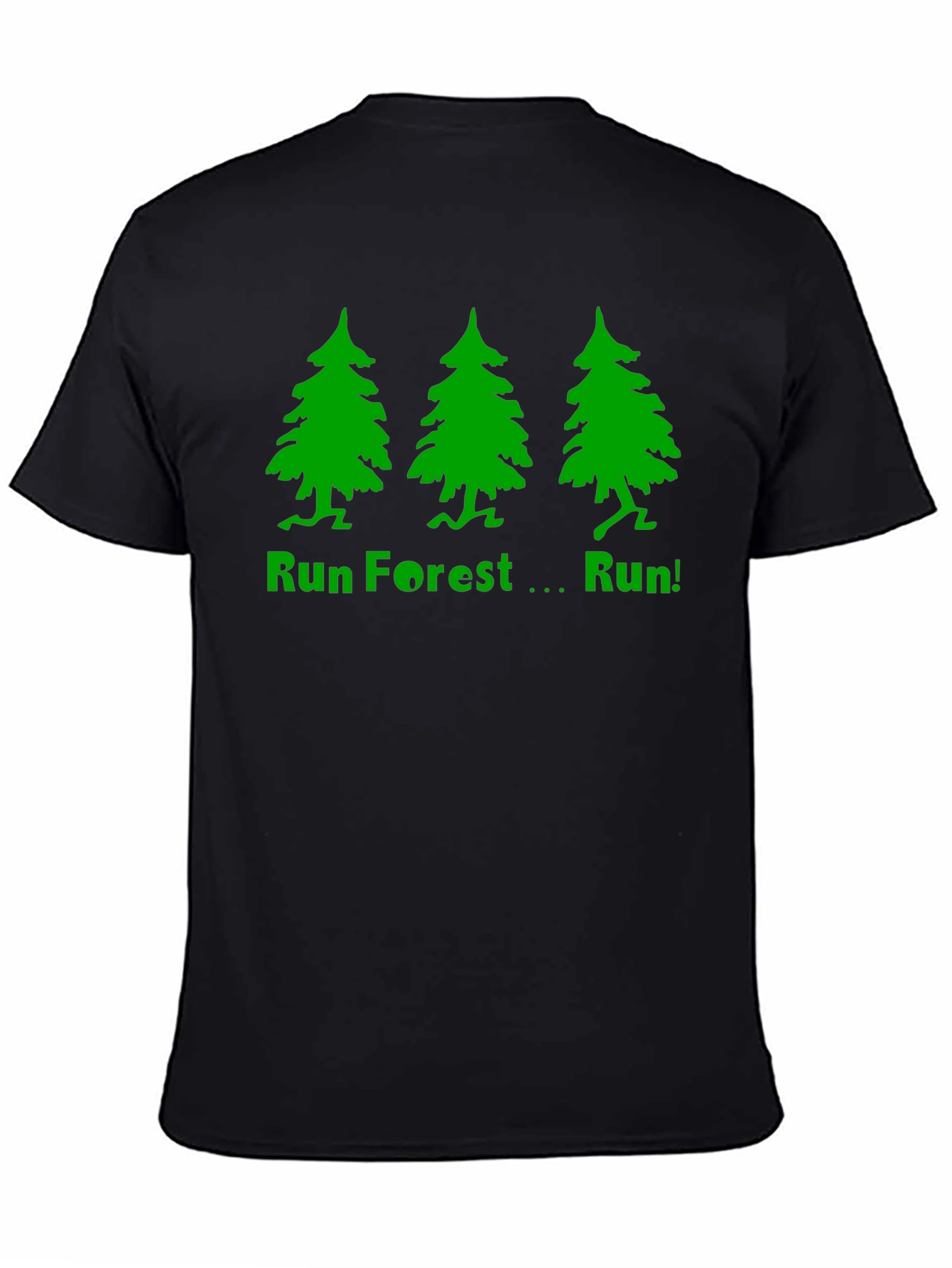 Run Forest Run T-Shirt - Black Cotton Tee