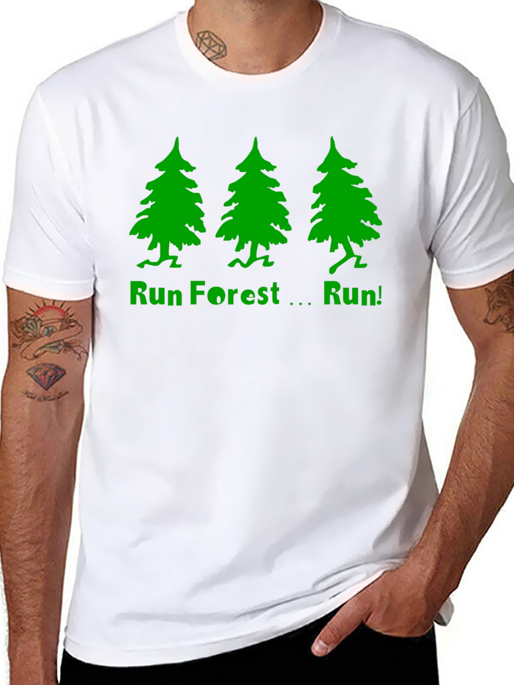 Run Forest Run T-Shirt - Black Cotton Tee