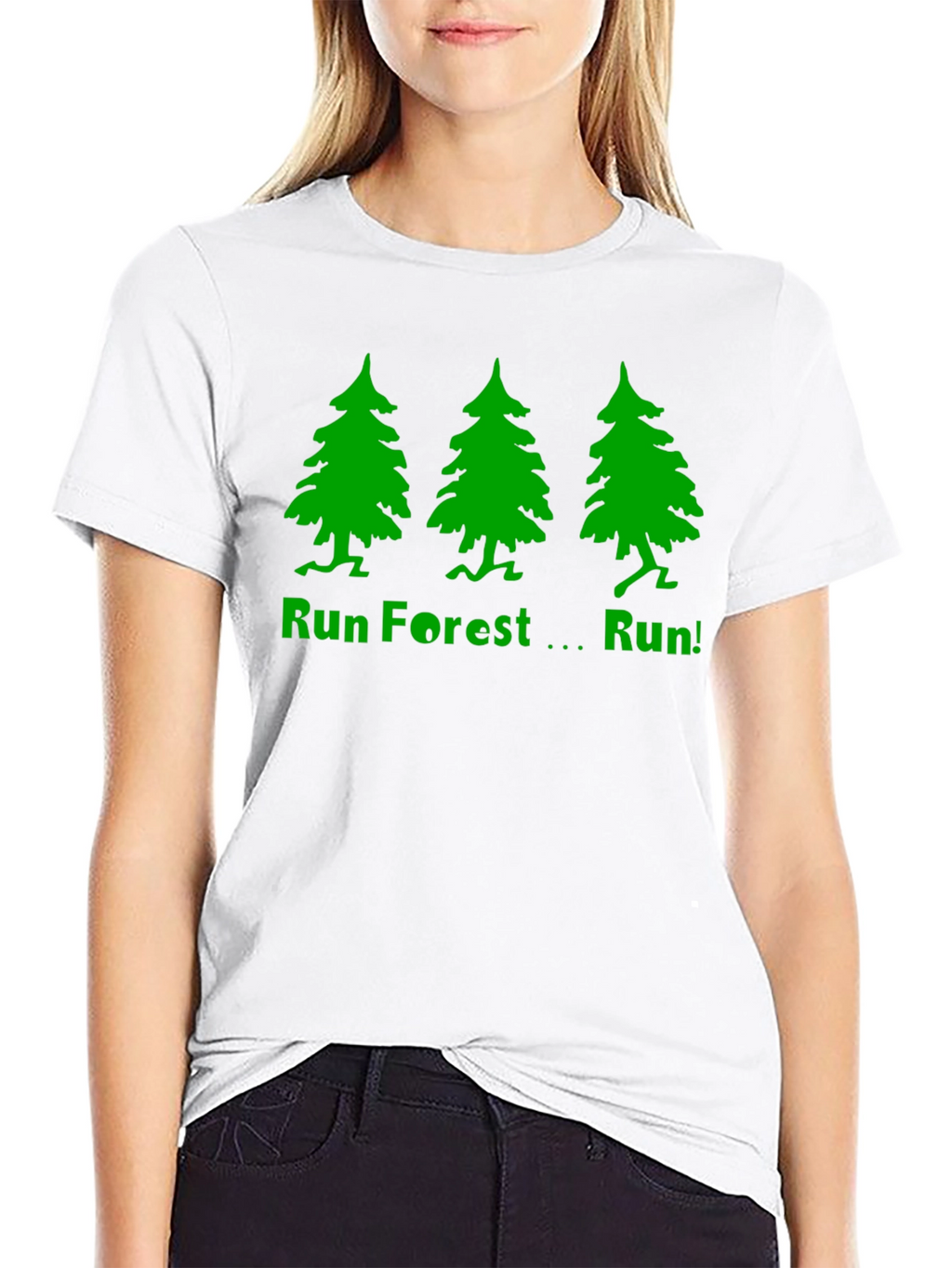 Run Forest Run T-Shirt - Black Cotton Tee