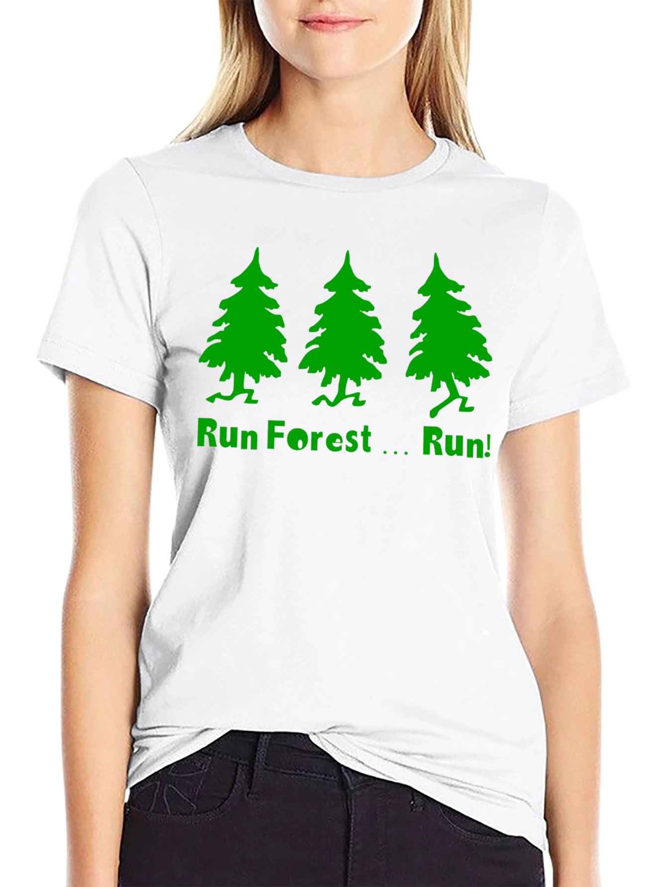 Run Forest Run T-Shirt - Black Cotton Tee