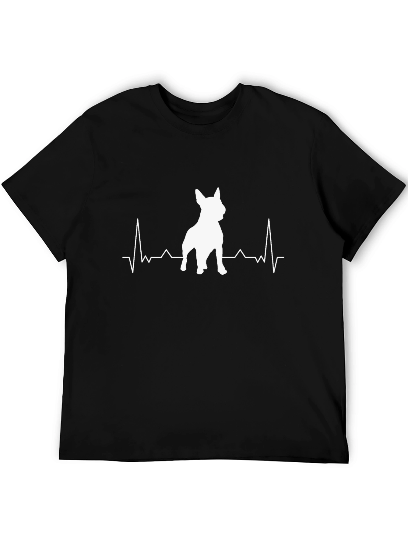 Dog Heartbeat Graphic Tee - Black Cotton