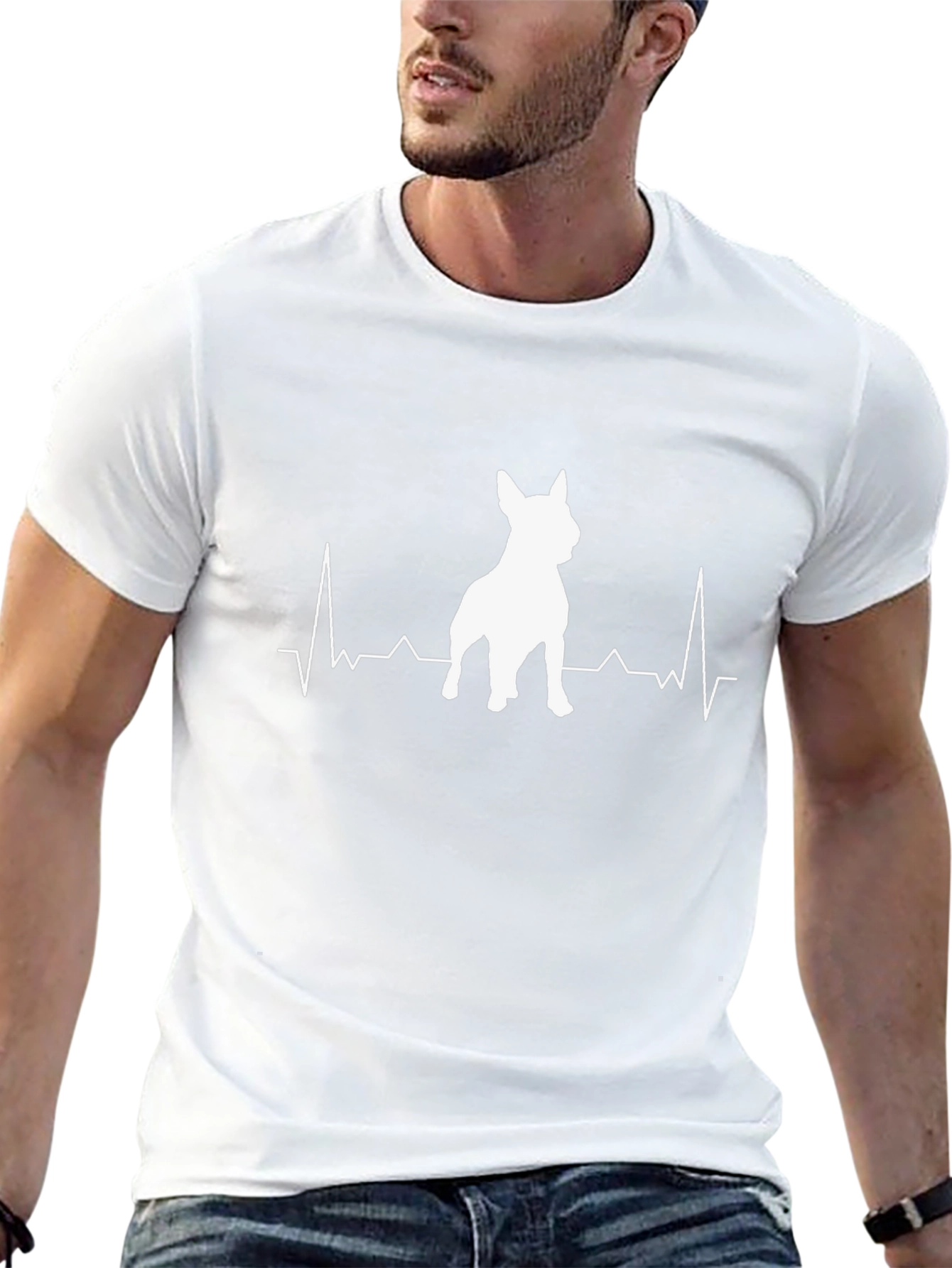 Dog Heartbeat Graphic Tee - Black Cotton