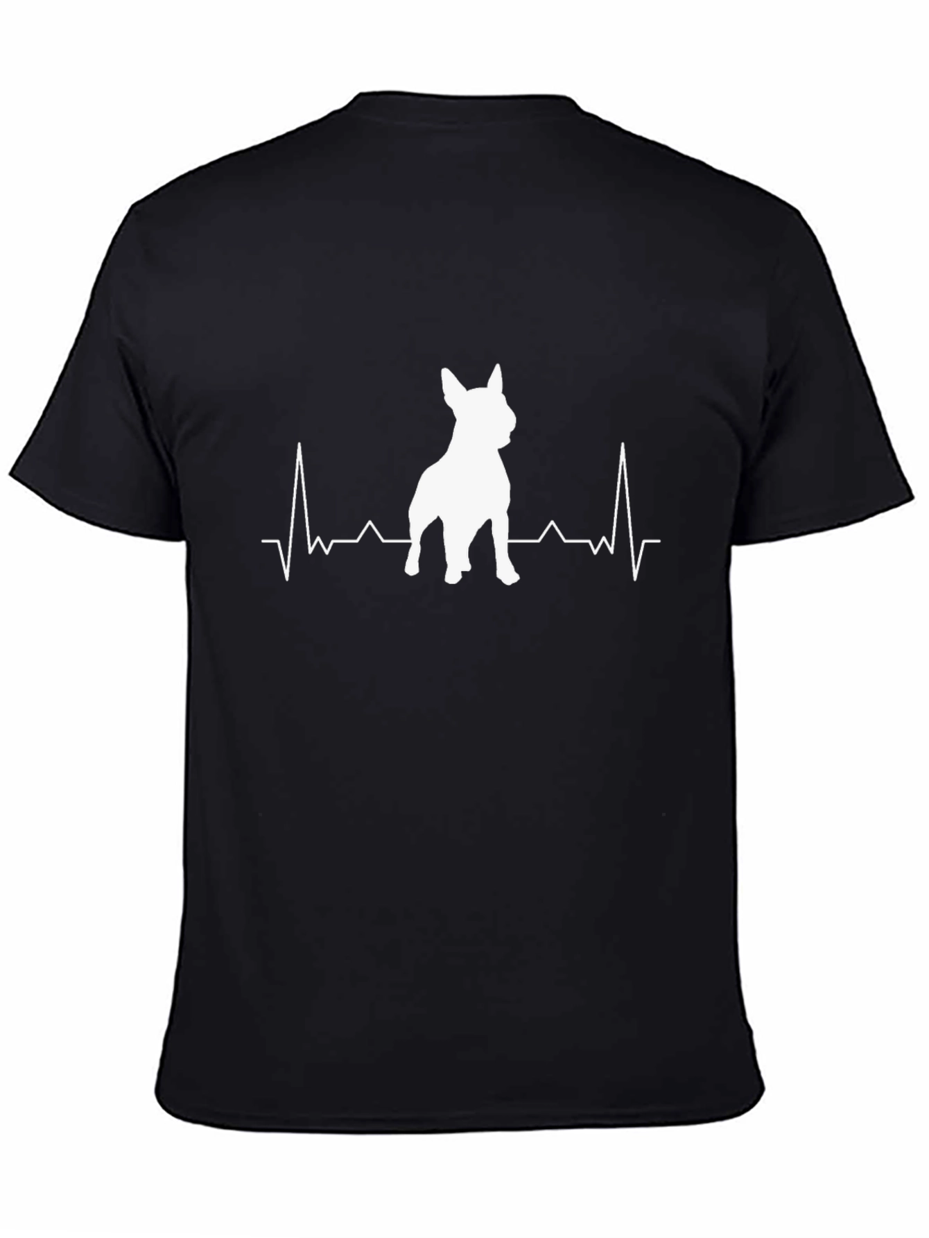 Dog Heartbeat Graphic Tee - Black Cotton