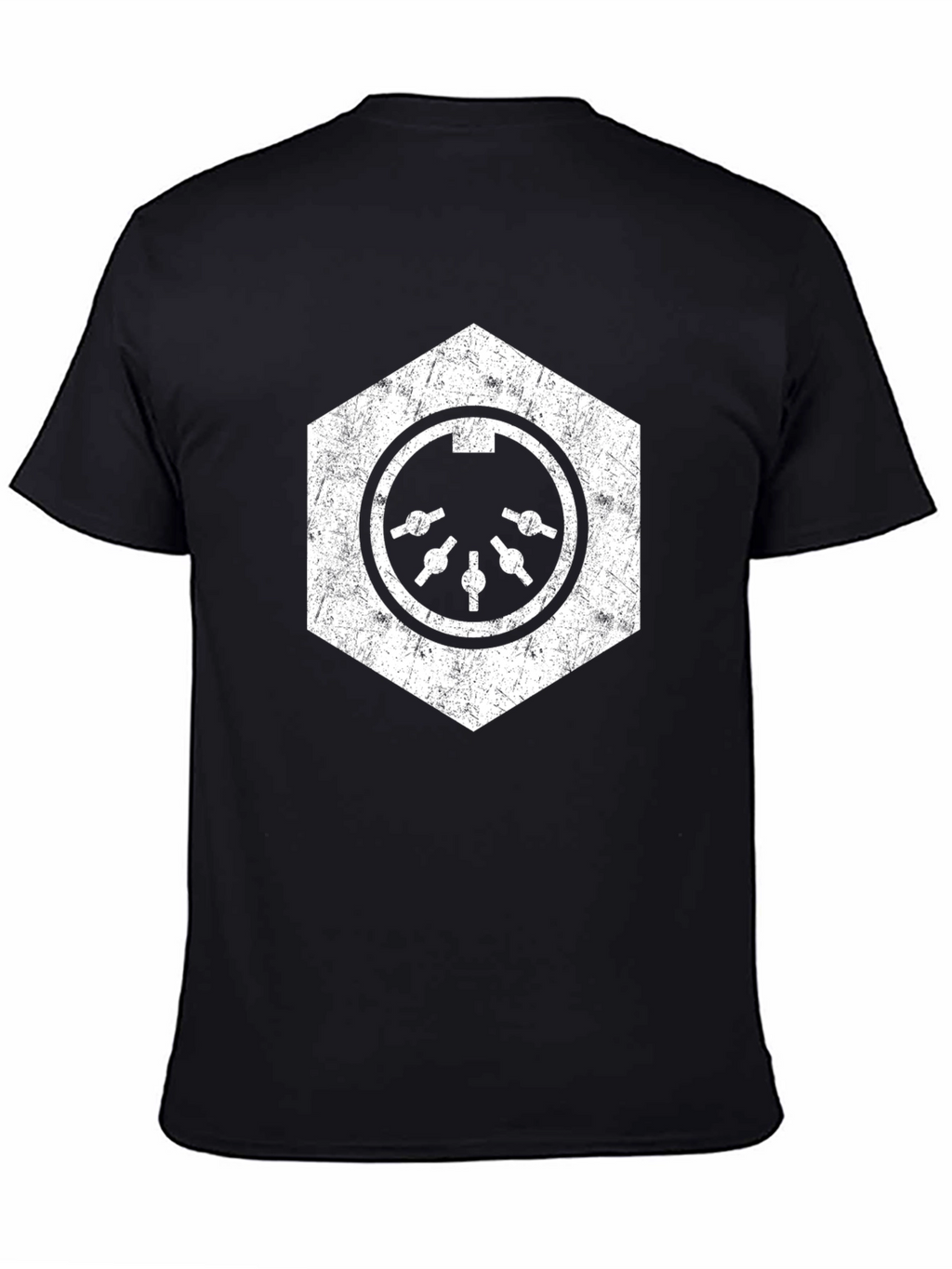 Hexagon MIDI Port Black T-Shirt